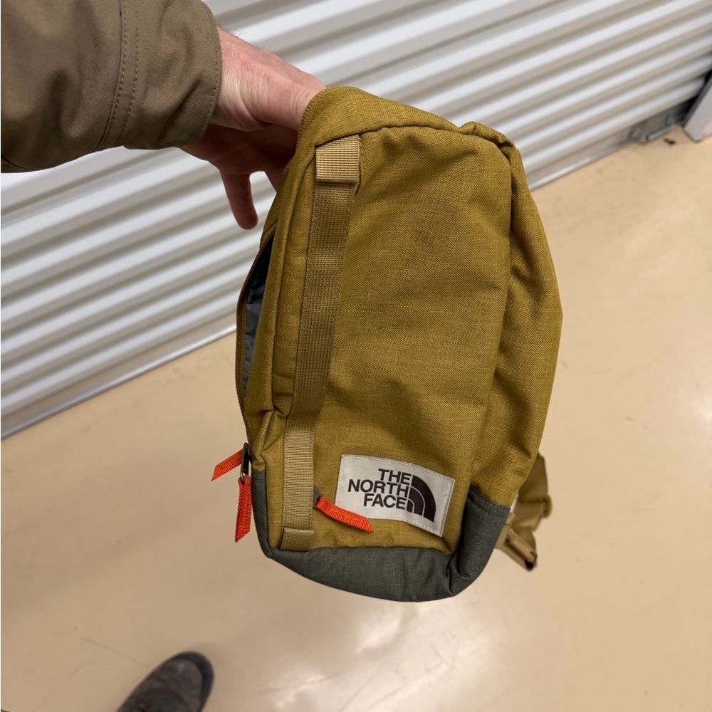 The North Face Men's Coyote Tan and Olive Sling Bag